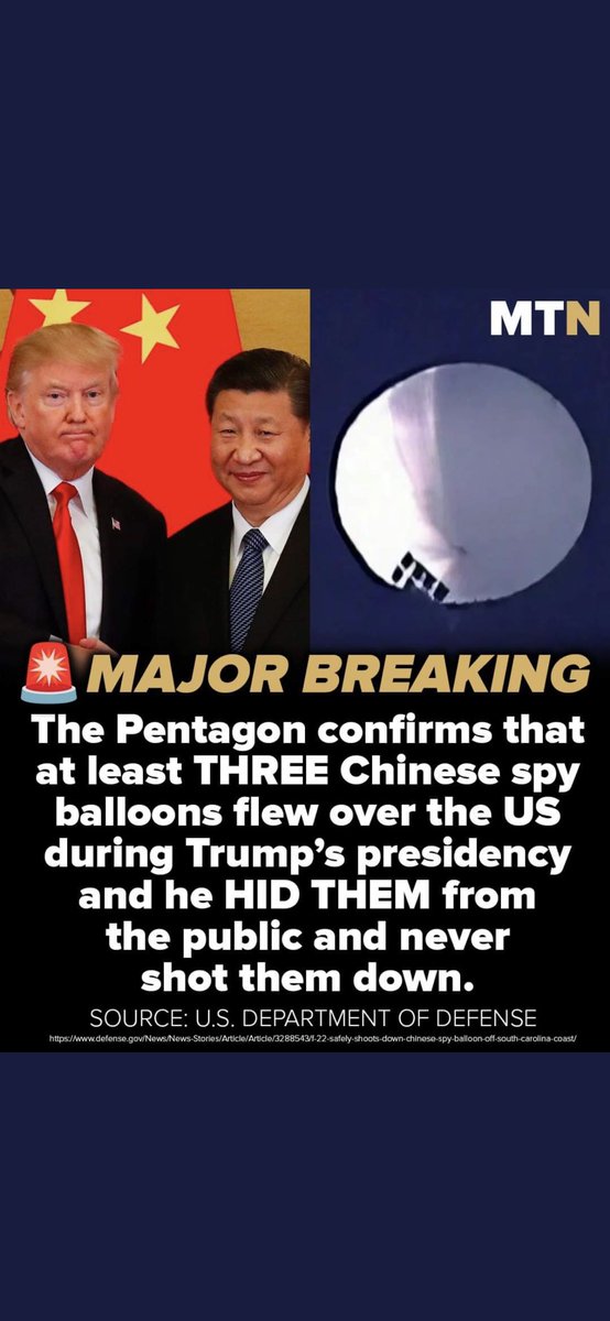 MainWyBagOGlass's tweet image. DoD confirms #balloon was jammed the moment it hit US airspace to prevent it transmitting ANYTHING.
WE got intel from IT
Also:
