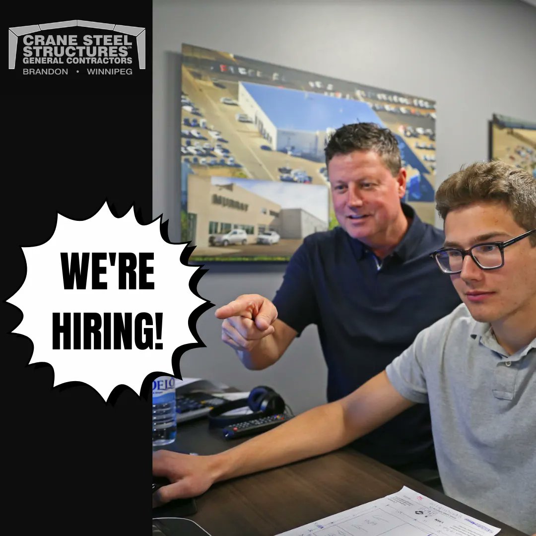 We're hiring an experienced DRAFTSPERSON to join our team in our Brandon office.

TO APPLY:
Please email your CV to info.bdn@cranesteel.com or, better yet, pop into our Brandon office and drop it off in person.

#hiring #bdnmb #jobsmb #careers #drafting