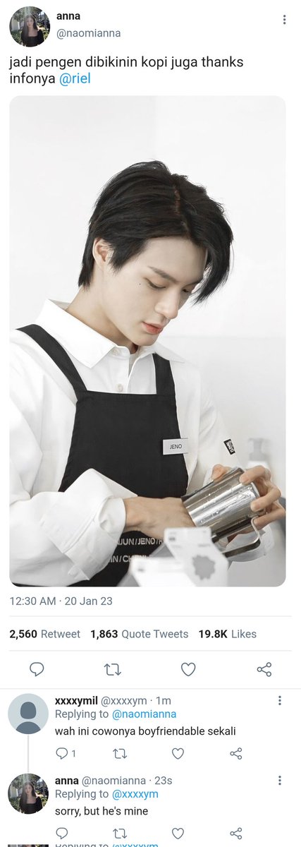 cactusntau's tweet photo. "bakal gue kejar lo kayak penagih utang." 

— lee jeno short au
© cactusntau https://t.co/ypWgTAxH1L