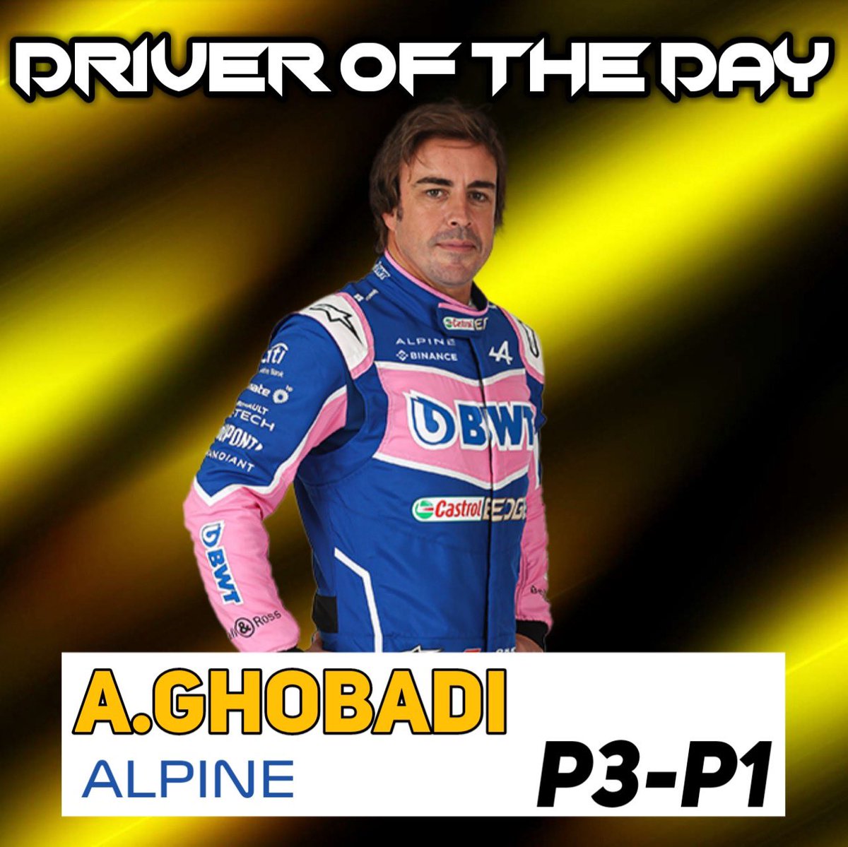 A fantastic rain performance from <a href="/aveghobadi/">avesta</a> sees him pickup Driver of the Day! #FVRacing #F1