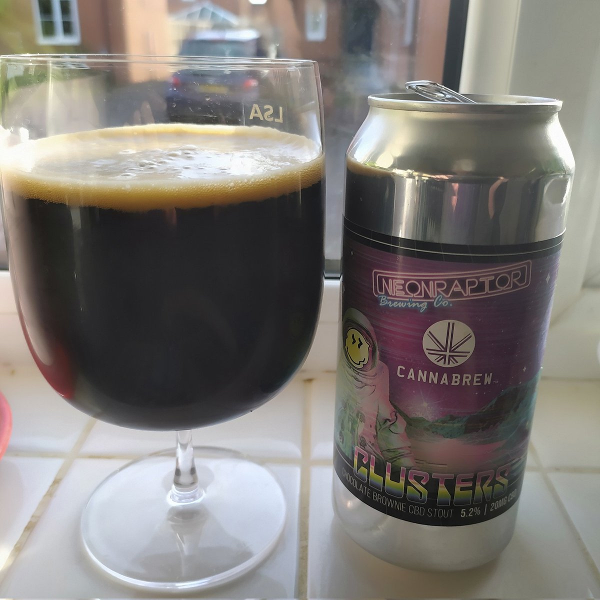 petekeeley62's tweet photo. Today's Stout is CBD Clusters Chocolate from @neonraptorbrew and @cannabrewltd A Chocolate Brownie CBD Stout at 5.2% with 20mg of CBD. It's lovely. https://t.co/r7lZZYquwt