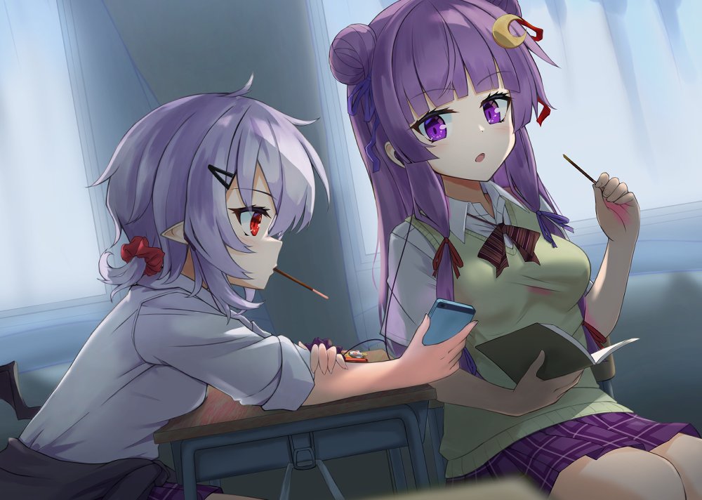 パチュリー・ノーレッジ ,レミリア・スカーレット 「再掲023202109 」|秋染ハツカ@例大祭え-11abのイラスト