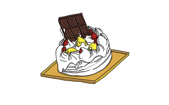 こちら『ホールケーキに板チョコとレモンそのまま突っ込んでるイラスト』になります(イラスト掲載許可を頂きました!ありがとうございます!) 