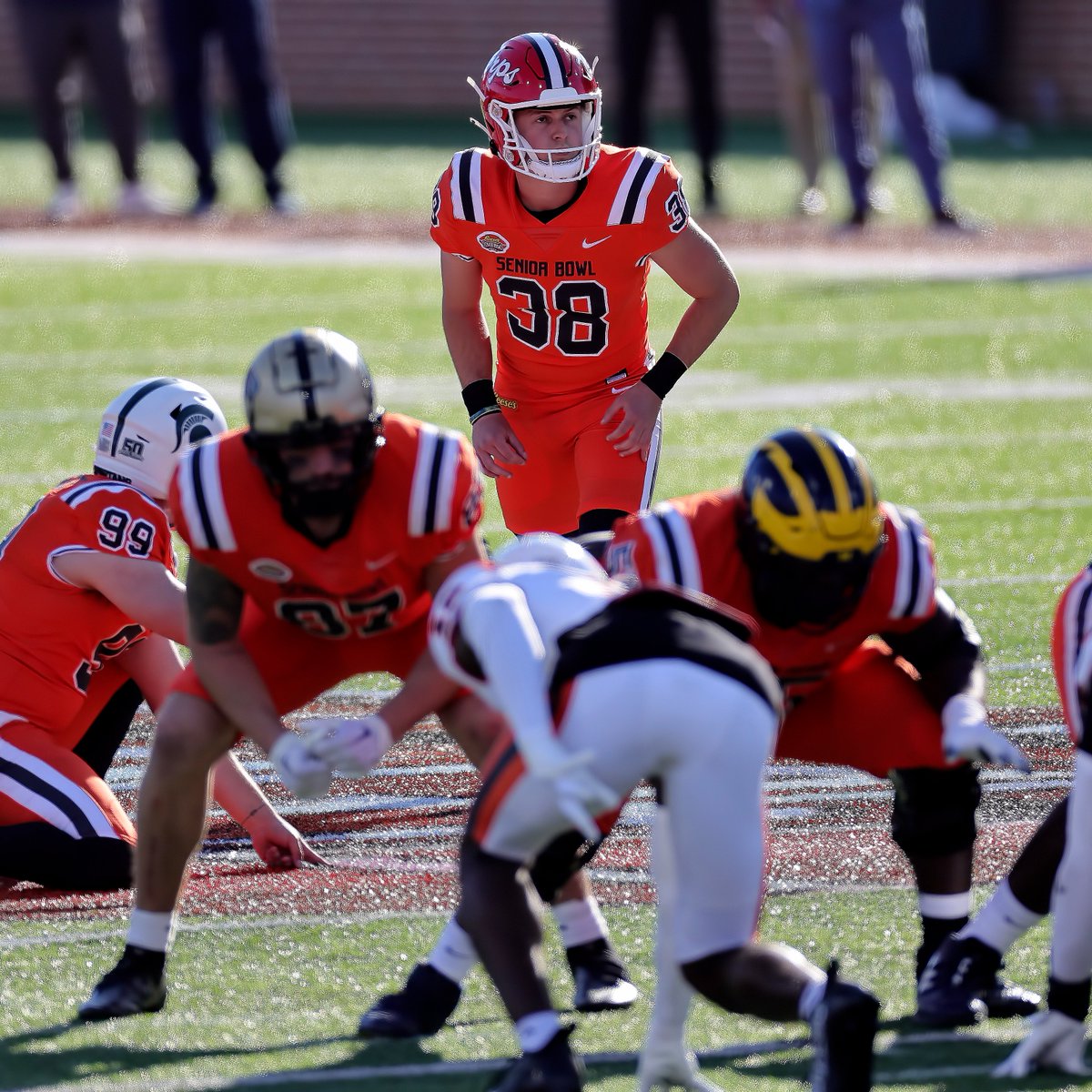Four field goals made

What a <a href="/seniorbowl/">Panini Senior Bowl</a> for <a href="/C_Ryland38/">Chad Ryland</a> 

The best kicker in the draft