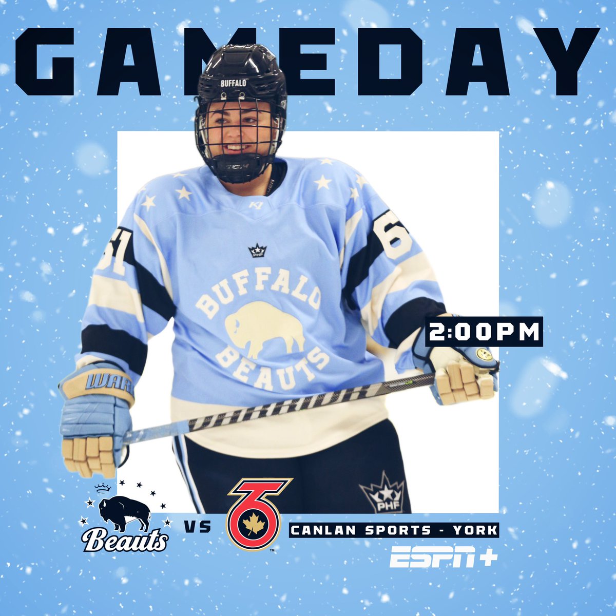 BuffaloBeauts's tweet photo. We’re all smiles for Game Day!! 😄

🆚: Toronto Six
⏰: 2pm
📺: ESPN+, TSN

#LetsGoBeauts #Beauts 
🖼️: @jsantalucia96 https://t.co/yqROed2STa