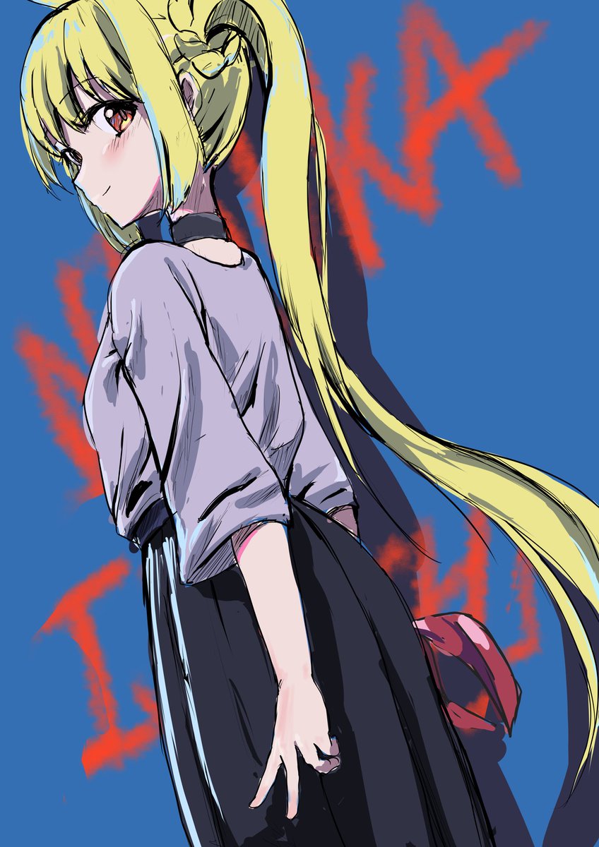 ijichi nijika 1girl solo blonde hair long hair skirt shirt smile  illustration images