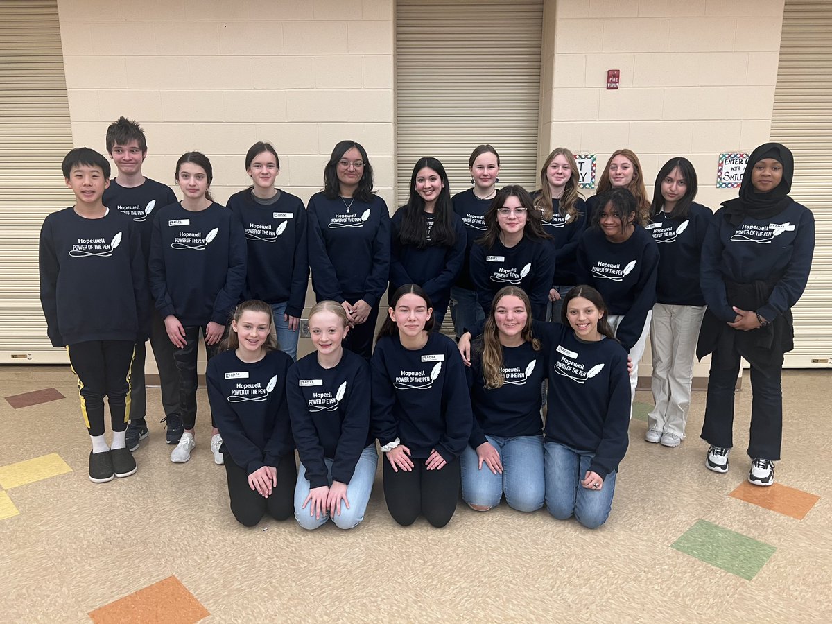 HopewellPride's tweet photo. So proud of our Power of the Pen group who competed this weekend. Led by Mrs. Weber, the 8th grade team finished 1st and the 7th grade team finished 4th, both out of 16 teams!!  Way to go!! #WEareLakota #WEchooseLakota https://t.co/3065L47d02
