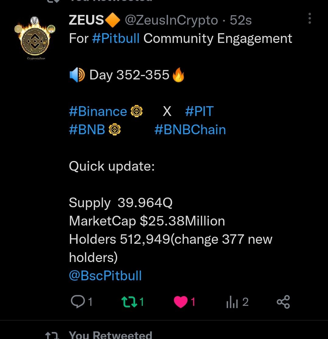 #PitbullCrew 
His accoun got suspended and he started again. He is helping community like a lone alpha wolf.
Make sure you support him
Do follow his new account.
@ZeusInCrypto 🔥🔥🔥🙏🙏🙏
@BscPitbull @PitbullbscI @PitmagCommunity