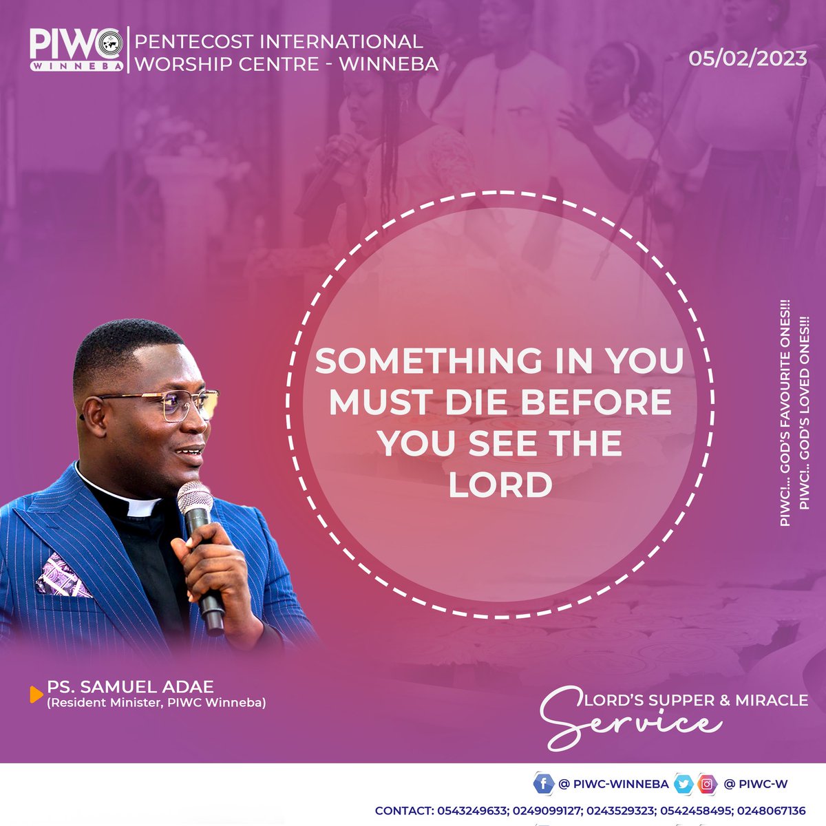 piwc_w's tweet photo. Communion and Miracle service Sunday 
##PossessingtheNations 
#piwcwinneba 
#GodsFavouriteOnes https://t.co/fUxEsTQlnt