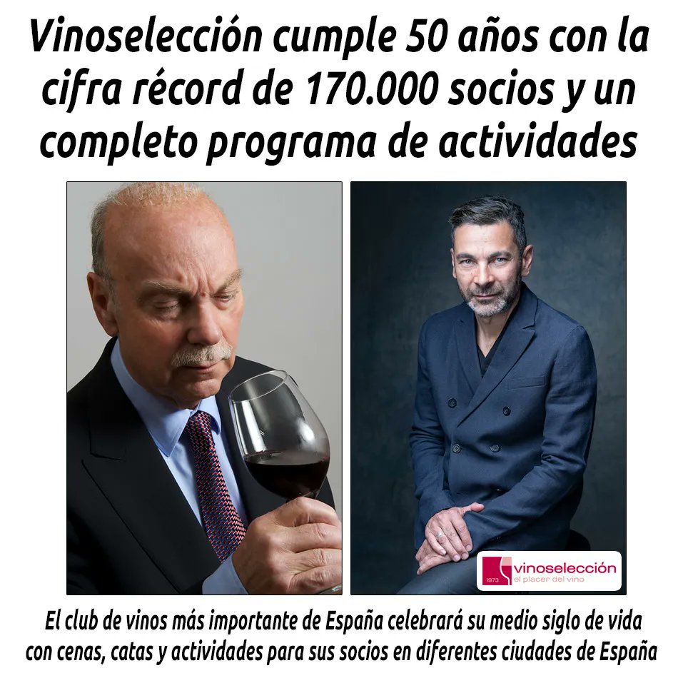 hosteleriaenvlc's tweet photo. Vinoselección cumple 50 años con la cifra récord de 170.000 socios y un completo programa de actividades

https://t.co/yeza1CXZAG

@vinoseleccion #VinoSeleccion #HosteleriaEnValencia #Vinos #Bodegas #ClubDeVinos #VinosOnline #CarloGalimberti #MassimoGalimberti https://t.co/GVB2C7iDte