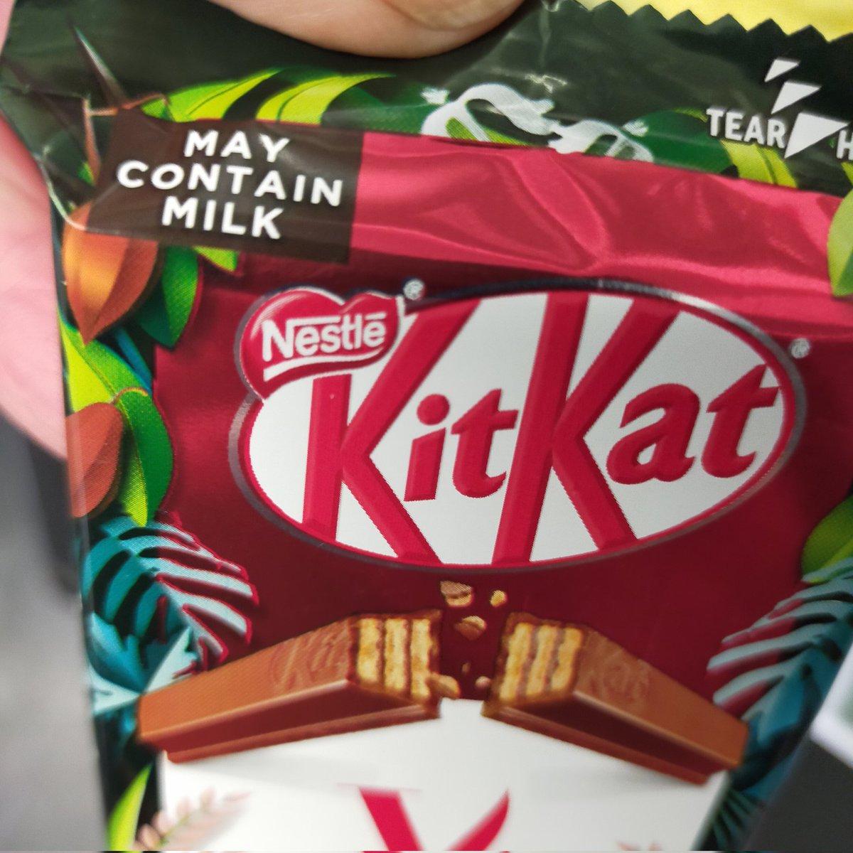 Librarycarl's tweet image. Nestle's vegan KitKat which 'may contain milk'. The Russian Roulette of vegan confectionery. Aimed at the demographic of people who will seek out vegan options but ultimately don't give a f**k.