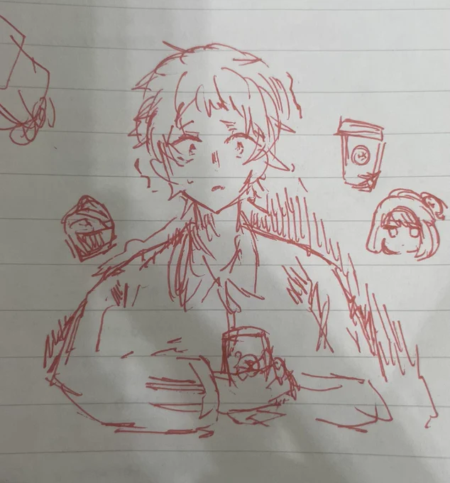 勉強してたら赤ペンがカッスカスになったので消費のためにサウスのトゥイークくん描いた 