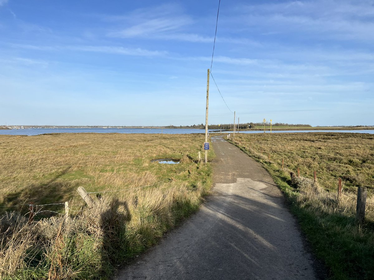 First gentle run to help clear my chest infection is much nicer with a beautiful view of #NortheyIsland in the winter sunshine ☀️