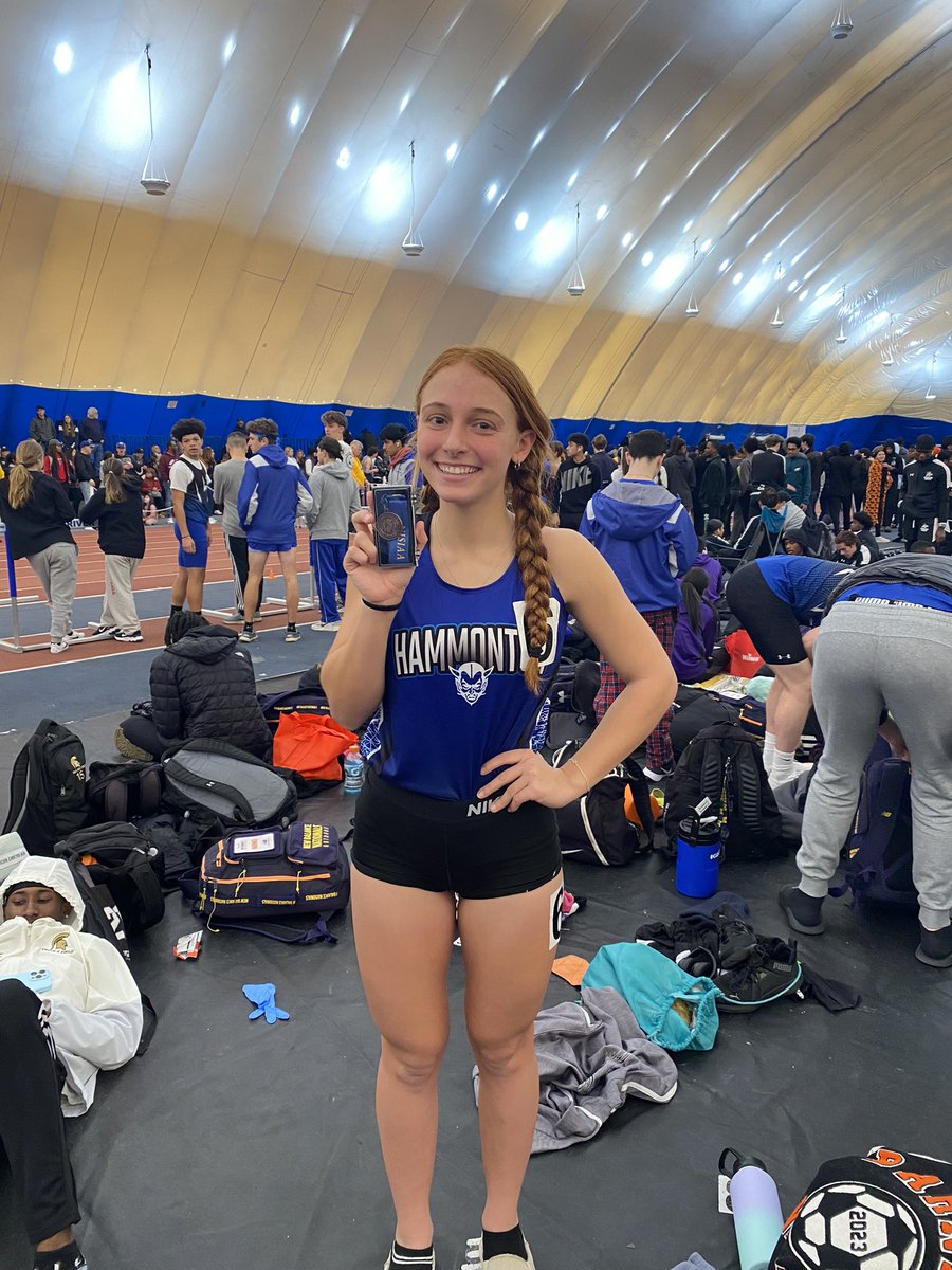 Kaylie Ranere is headed to STATES!!! Kaylie placed 6th in the 1600m at the South Jersey Group 3 Sectional Championships to earn a medal and a trip to the State Championships!!! Her time of 5:35.14 is also #3 in HHS school history indoors! Congrats, Kaylie!!! 🏅 <a href="/HHSdevilsports/">Hammonton Blue Devils Athletics</a>