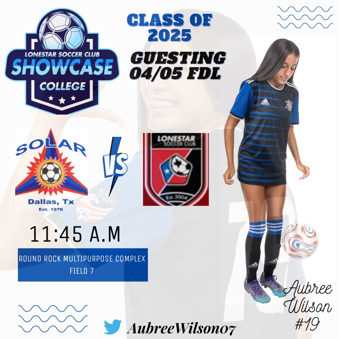Tough game today! Hope to see you there!! @TXStateSoccer @SMUSoccerW @LCUSoccer @DBUWomensSoccer @ACUSoccer @ImYouthSoccer @PrepSoccer @soccer_navarro @GfdlSolar  #CollegeShowcase