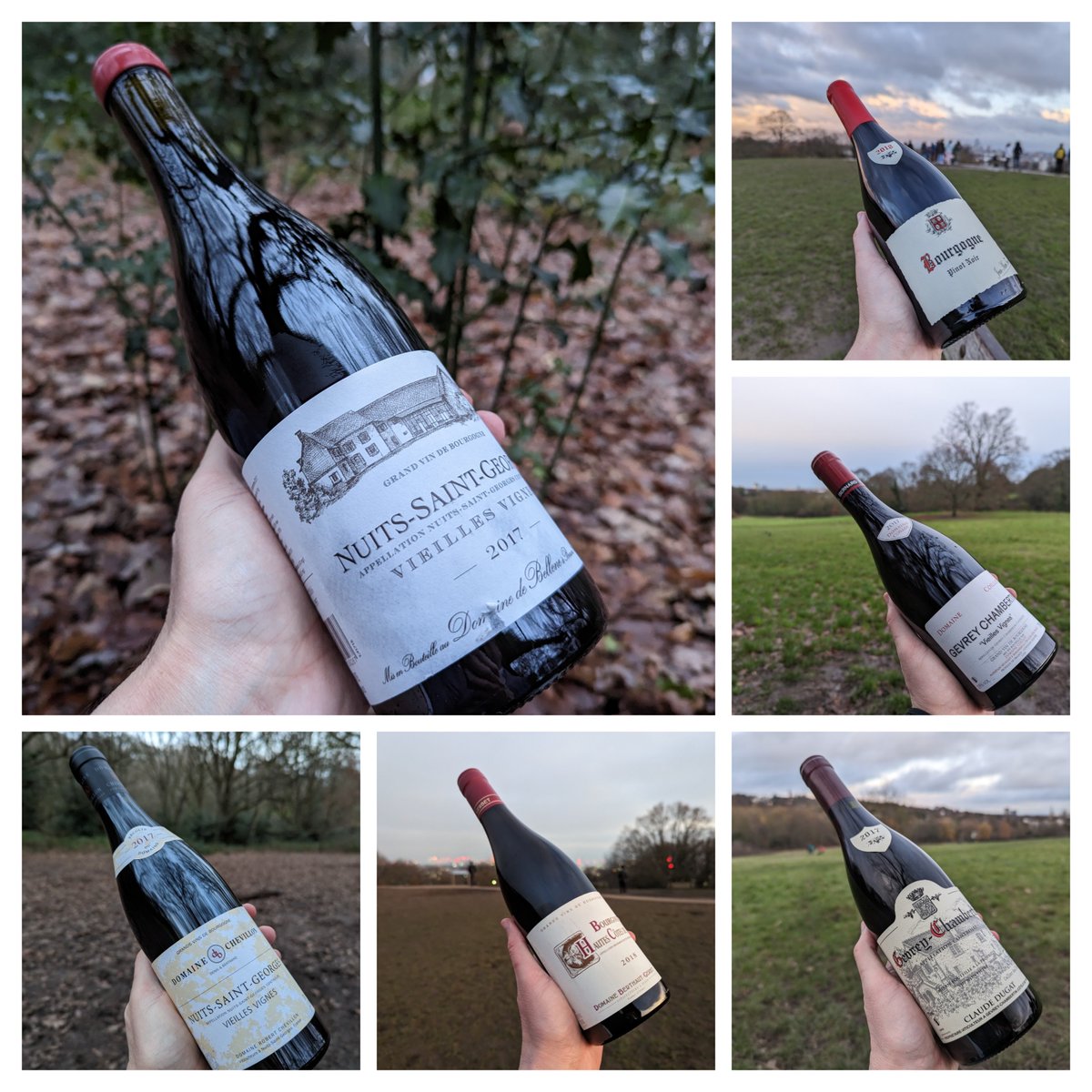 Quick roundup of January 2023 park bench drinking highlights - that Claude Dugat 2017 #GevreyChambertin was best in show: floral, perfumed, very elegant, gentle tannins, exactly my sort of thing (thanks <a href="/Huntsworthwine/">Tuggy Meyer</a>). The Coillot GevCham a very solid runner up, an F&amp;M bargain.