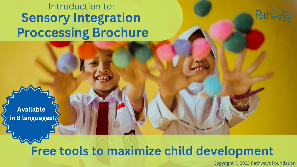 PathwaysOrg's tweet image. #Sensoryintegration happens when the brain uses information obtained from the seven senses to “make sense” of the world. Use our Sensory Integration/Processing Brochure to learn the importance of a child&apos;s sensory development: ow.ly/yj5w50MCNBo #occupationaltherapy