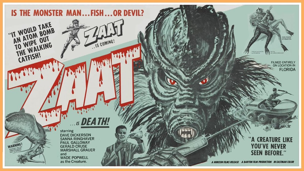 BadMovieNight1's tweet photo. Tonight starting at 9:00 PM EST: Zaat (1971)

IS THE MONSTER MAN… FISH… OR DEVIL?

Zaat (1971)

Watch and riff along with us at https://t.co/lVMfXvkYd3 

#badmovienight #sobaditsgood #trashcinema #goodbad #goodbadmovies https://t.co/erVubpiah7