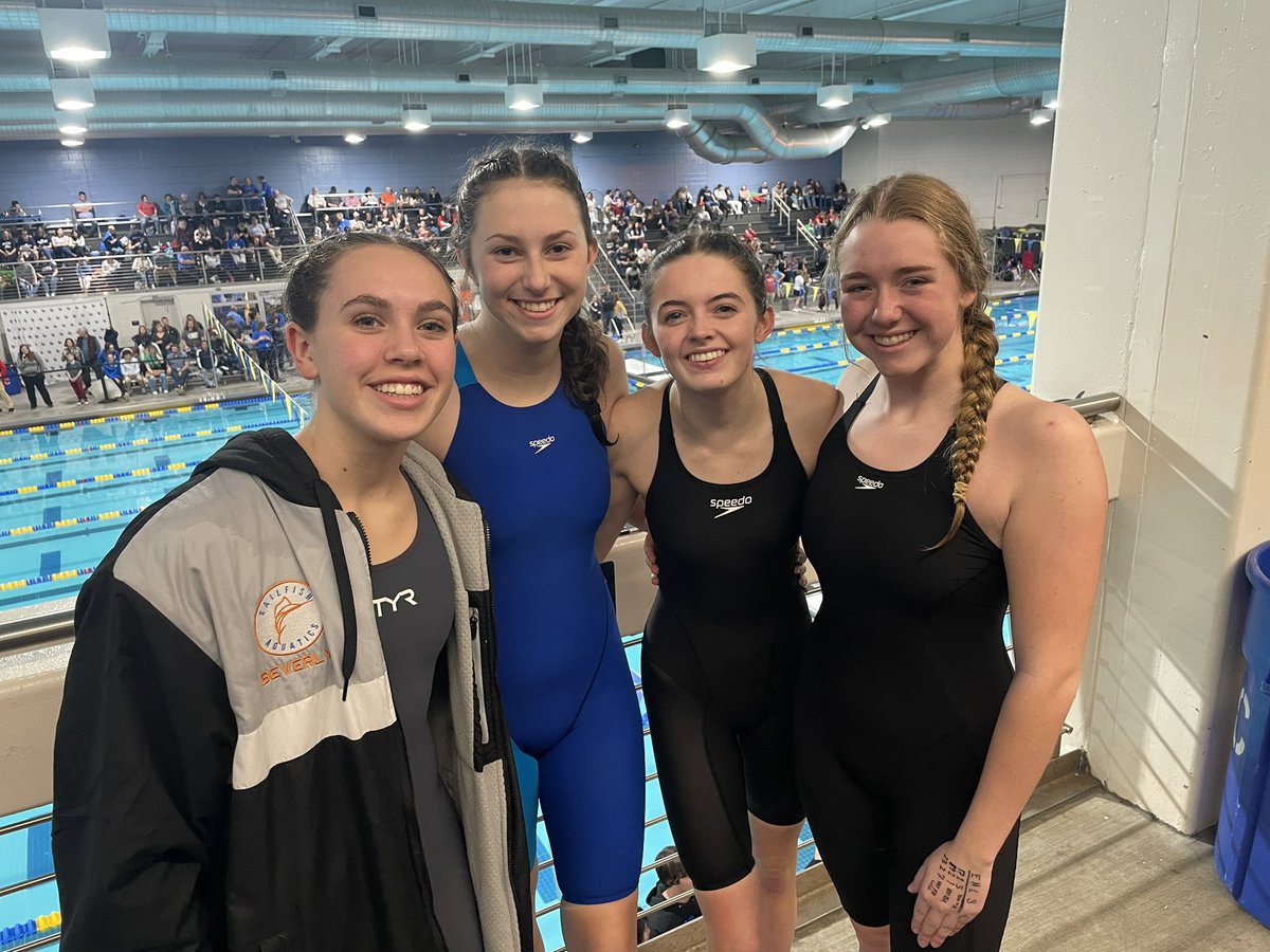 WSHSColtsSwim's tweet image. The girls 200 Free Relay and John’s 2 individuals making it to States!! Cary,NC here we come!