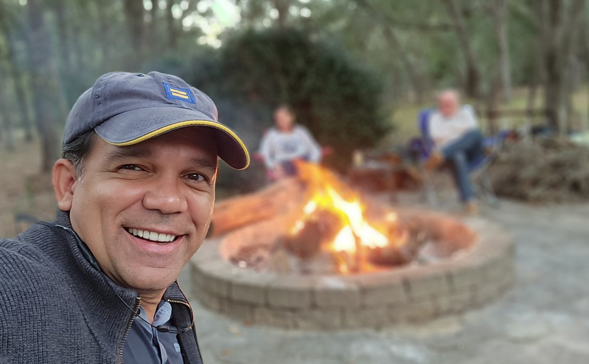 Sitting by the bonfire with great friends (Hernando, FL).
