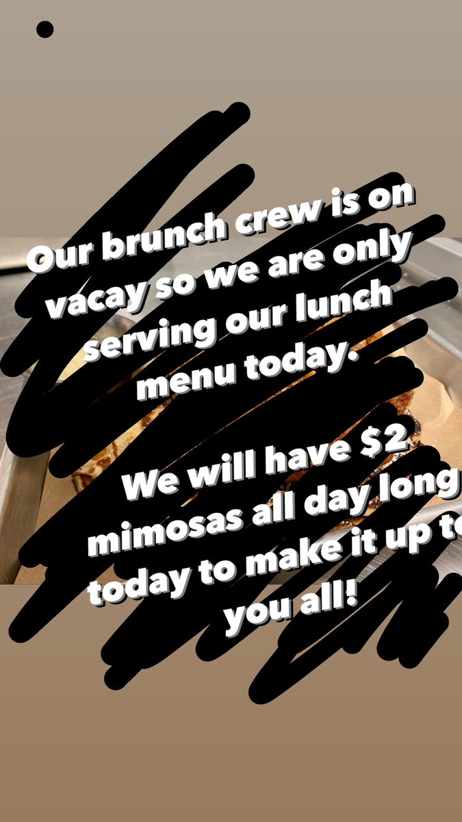 MeatingPlaceOK's tweet image. No brunch food items today - $2 mimosas all day long though!