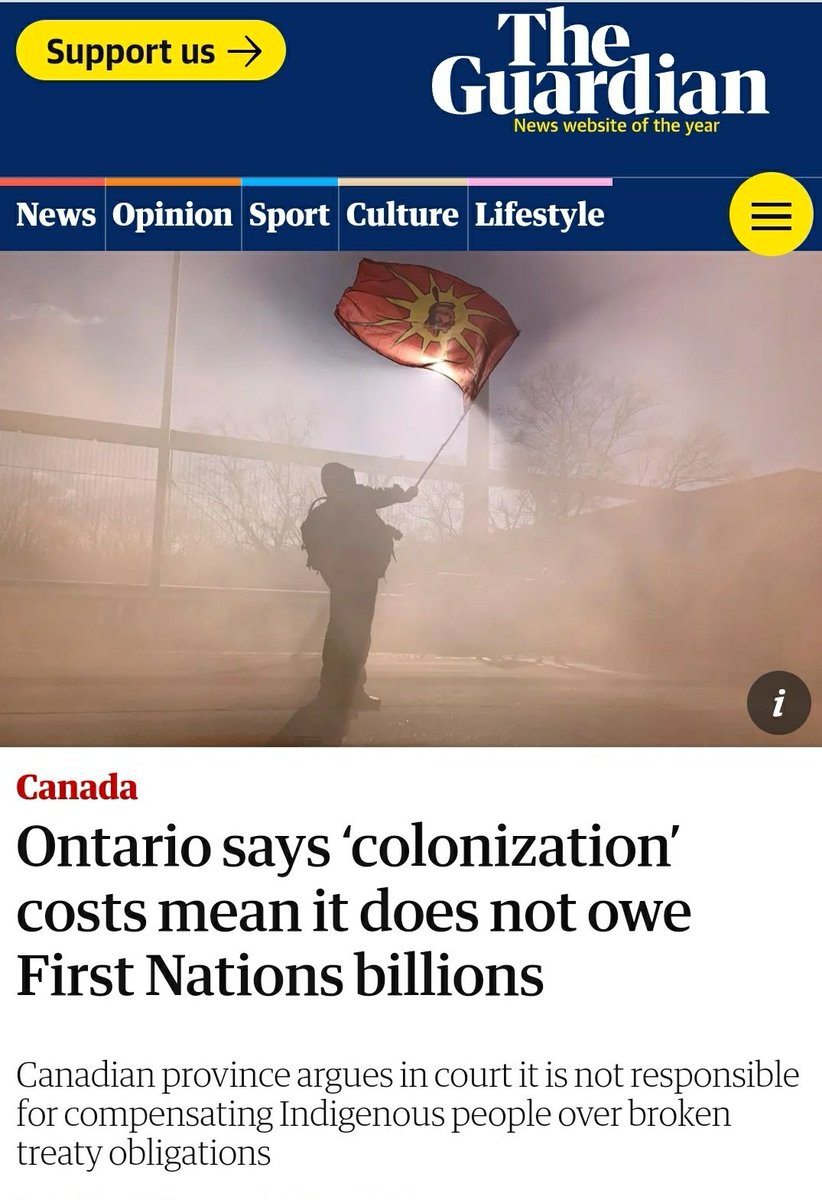 postmodernlivin's tweet photo. Madness.

Canada is effectively saying, "It was costly &amp; hard work to displace &amp; genocide peoples. The costs &amp; labor that went into our deathly colonial enterprise cannot be ours alone to carry, the colonized peoples whom we displaced &amp; genocided must carry some of these costs." https://t.co/wvVE5c5Ltt