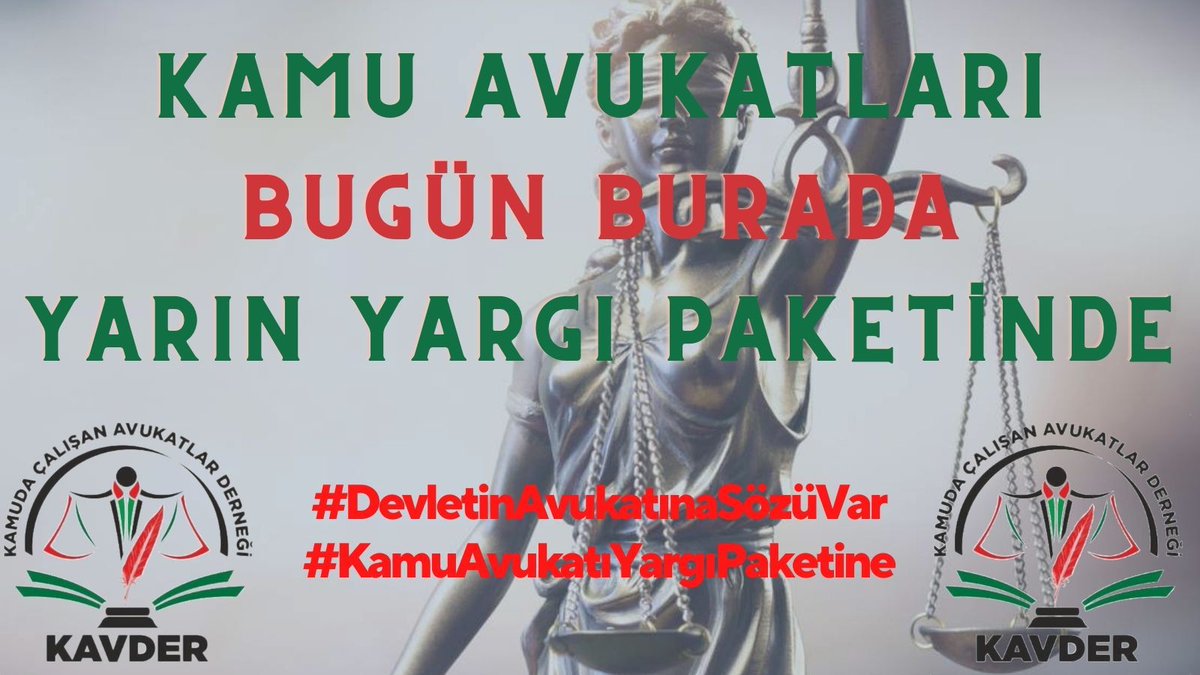 #DevletinAvukatınaSözüVar
#KamuAvukatıYargıPaketine
Herkese var Ama 5 BİN KAMU AVUKATINA YOK.
Lütfen bize ses olun
🙏🏻📢⚖️⚖️📢🙏🏻
