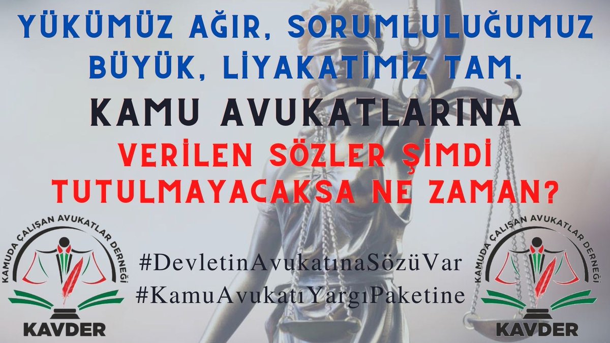 #DevletinAvukatınaSözüVar
#KamuAvukatıYargıPaketine
Herkese var Ama 5 BİN KAMU AVUKATINA YOK.
Lütfen bize ses olun
🙏🏻📢⚖️⚖️📢🙏🏻