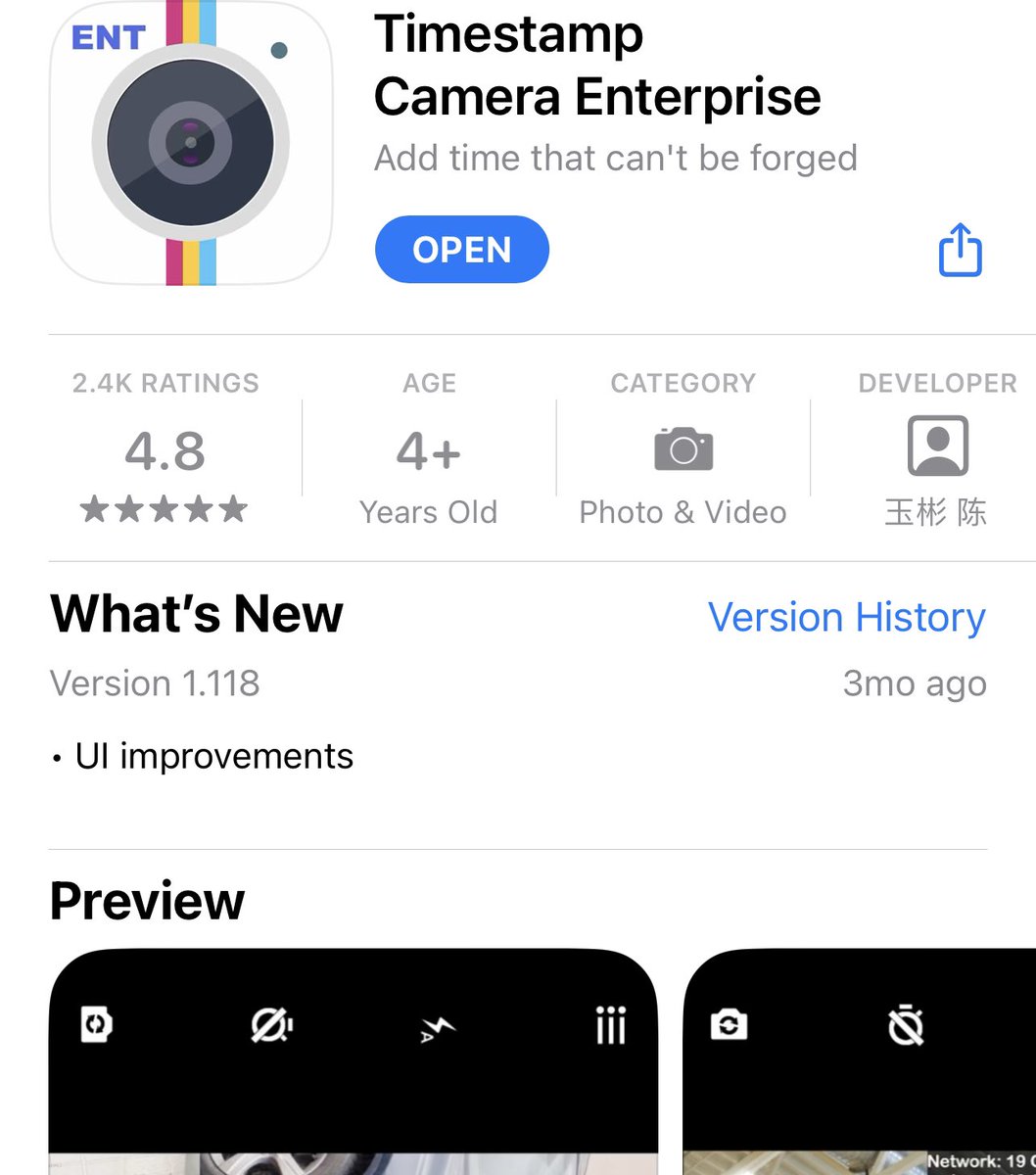 _streeter's tweet photo. #nycidling alert - starting 2/13, the NYC DEP will require the download and use of the third party app Timestamp Camera Enterprise in order to submit any idling complaints. 
The app is free to use with ads, or you can pay to upgrade. https://t.co/6JnURqRa5E