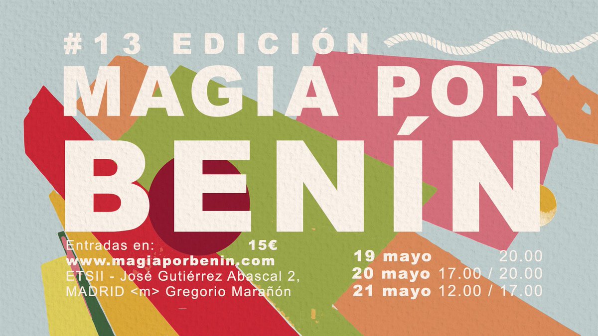magiaporbenin's tweet photo. ¡¡¡Vuelve el espectáculo de magia el 19, 20 y 21 de mayo!!!

Entradas: ⬇️⬇️⬇️
https://t.co/glkW1XiEnv https://t.co/AJTXLNa2aM