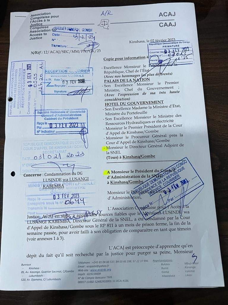 jerrynembalemba's tweet photo. Le nouveau DG de la SNEL Mr Lusinde condamné pour détournement de 48 millions de dollars est en cavale. https://t.co/oi5fs4eMck