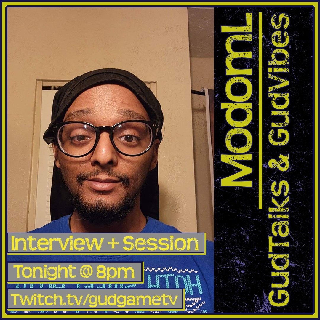 GudGameTV's tweet photo. Tune in tonight to catch some great conversation and good vibes with @ModomL2

Stream starts @ 8pm tonight on https://t.co/Jk4VeRuSD5

#unsignedproducer #independentartist #promotion #musicpromotion #AtlantaMusicProducers #AtlProducers  #Producer #toonami #adultswim https://t.co/vgoRdhFnd5