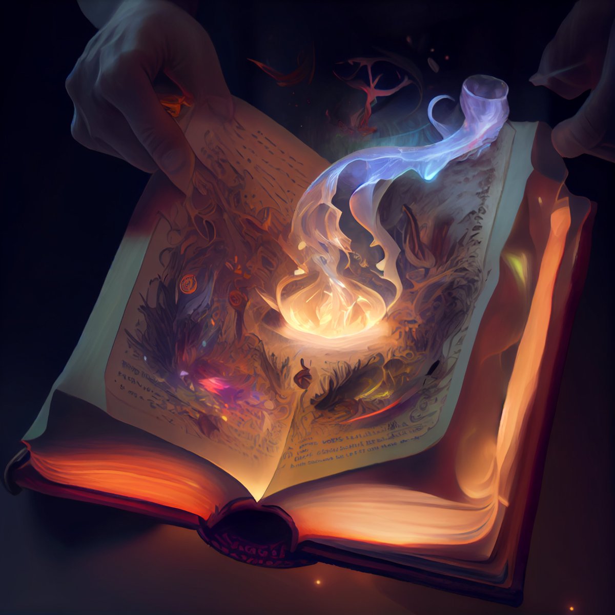 LukeAiWalker's tweet photo. I've been experimenting with a Living Book angle, trying to make the story lift off the page and to life.

#AIart #stories #books https://t.co/U7uI89C9Hw