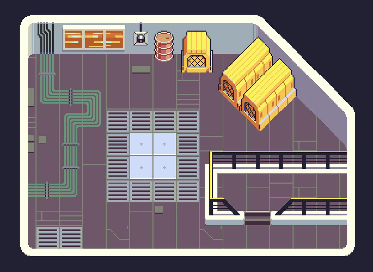 Ok Tweeters, Working on new tiles &amp; obstacles. Hows it looking? 

What cool sci-fi ideas do you have for combat arena obstacles? Taking all your crazy ideas into consideration!

#pixelart #indiegame #indiedev #IndieGameDev