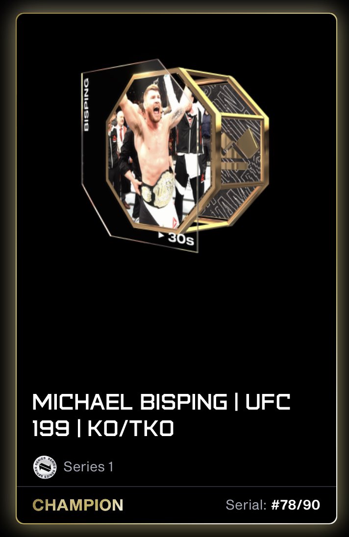 Was able to sell a number of dupe Challengers and Fandoms over the past week or so. Then the other day I was able to make a deal for my 5th <a href="/UFCStrikeNFT/">LIZARD</a> Champion Moment! <a href="/bisping/">michael</a> <a href="/fistsofdiamond/">Fubar</a>