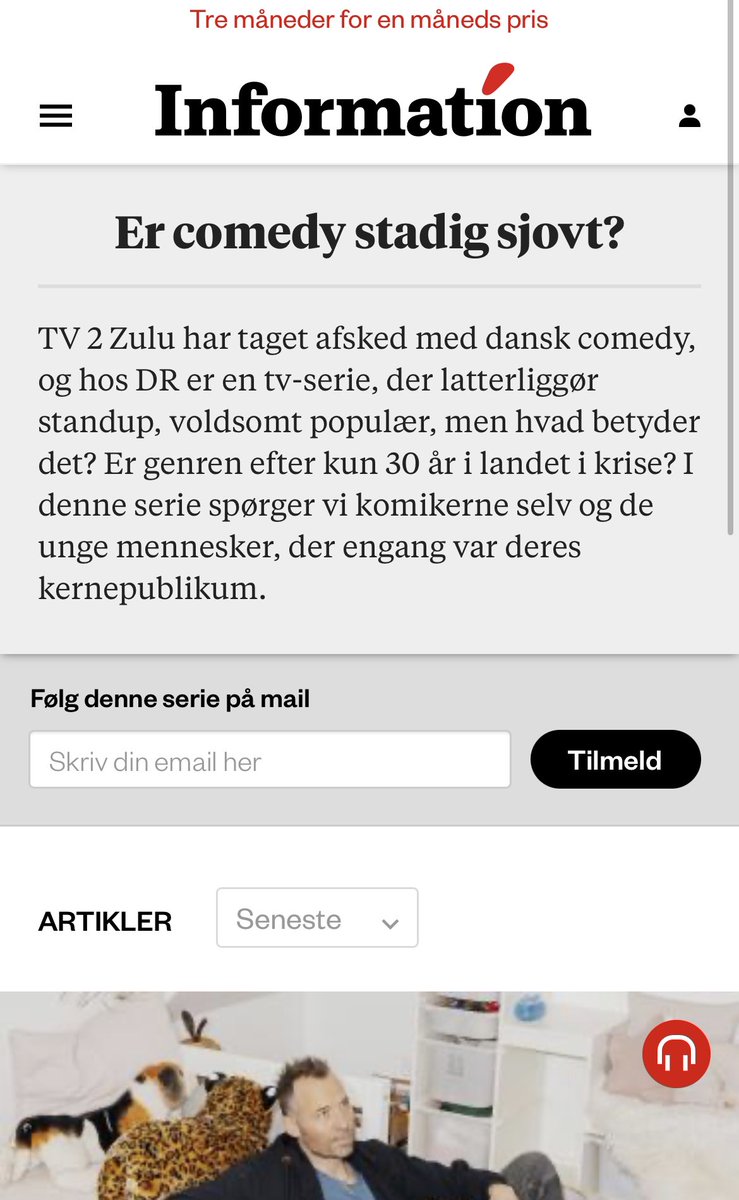 Altså udover, at der aldrig har været flere mennesker ude og se live comedy end nu, komikere fylder de største sale i landet, folk sælger 10, 20 og 100.000 billetter på deres tours, branchen har aldrig været større og mere alsidig. Så ja ja, gigantisk krise.