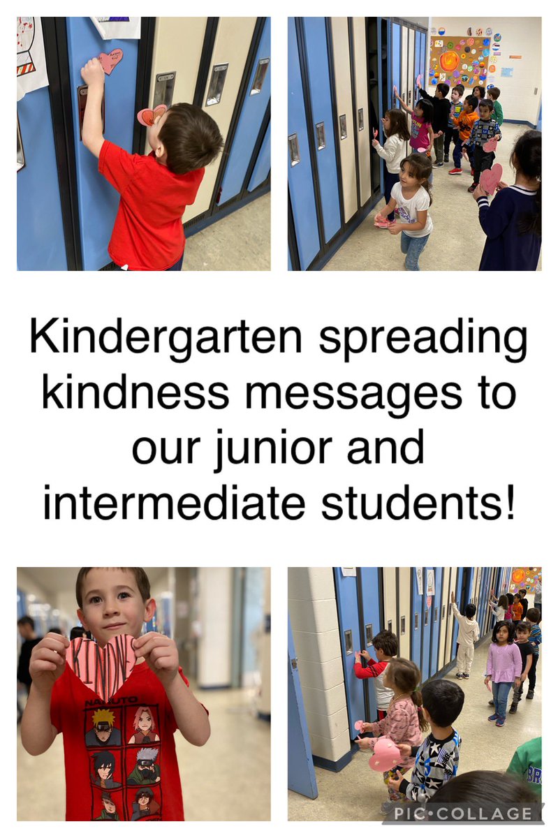 Kindergarten worked with our Grade 7 buddies to cut, write and decorate messages of kindness and empowerment. Kindergarten placed these hearts on the lockers of our junior and intermediate students! Hoping to bring joy to our fellow rams! <a href="/home_rams/">Roseland Home of the Rams</a> <a href="/LucyTrudell/">Lucy Trudell</a>