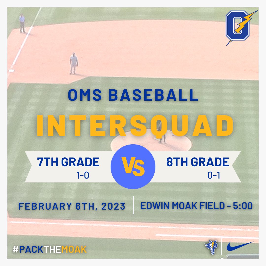 OxfordMSB's tweet photo. Intersquad #2 coming your way tomorrow! First pitch will be at 5PM! #PackTheMoak #ChargedUp https://t.co/Hic6V9B79w