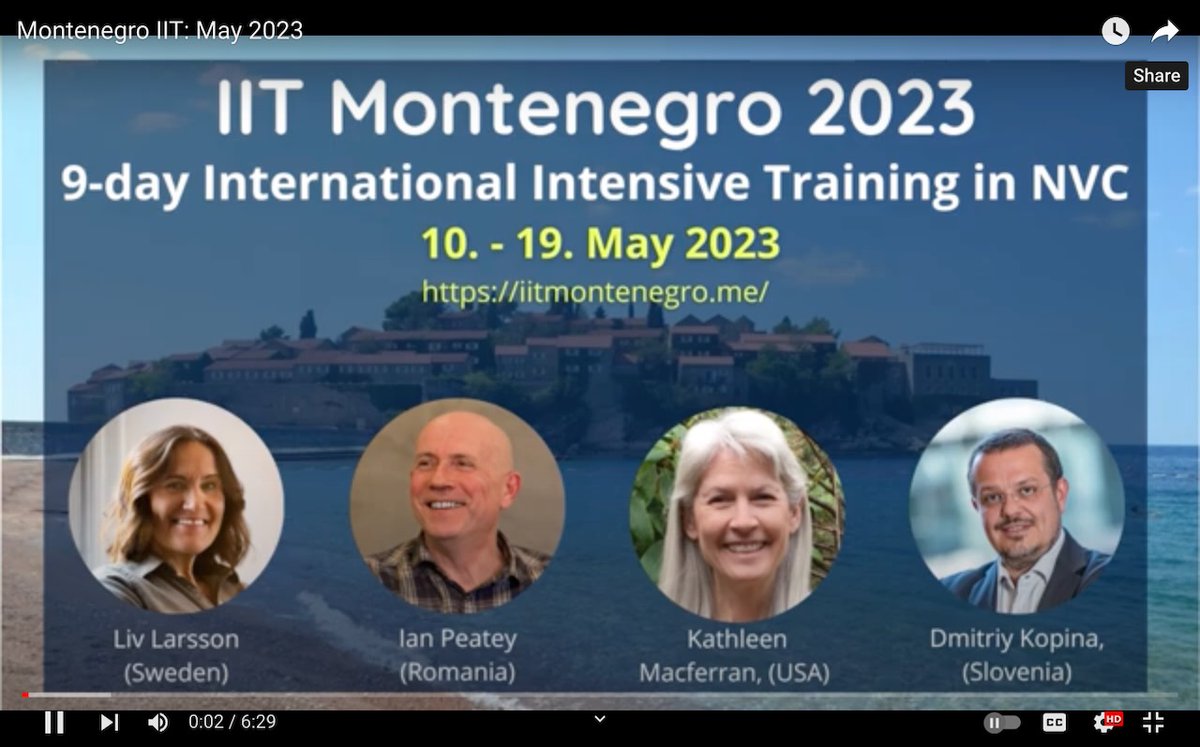 NonviolentFor's tweet image. → youtu.be/ke15kZ2_498 ← (7-minute video to meet the team!). Bring more mutuality and harmony to your relationships and make them more &quot;real&quot; by joining us in Montenegro in May 2023 for a 9-day Nonviolent Communication intensive training: cnvc.org/2023-Montenegr…