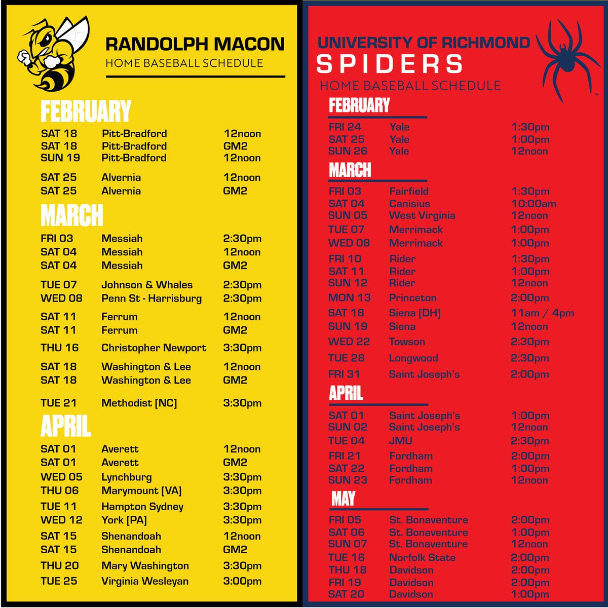 Elite Squad VA - High School Development Program (@squadupesv) on Twitter photo ROCKITBOYS support <a href="/RMCJackets/">R-MC Baseball</a> and <a href="/SpiderBaseball/">Richmond Baseball</a>. Please mark your calendars and get out and support College Baseball in RVA!!! Good Luck this year. #road2omaha #road2CedarRapids <a href="/rmcskip17/">Ray Hedrick</a> @TracyWoodsonUR ROCKITBOYS support <a href="/RMCJackets/">R-MC Baseball</a> and <a href="/SpiderBaseball/">Richmond Baseball</a>. Please mark your calendars and get out and support College Baseball in RVA!!! Good Luck this year. #road2omaha #road2CedarRapids <a href="/rmcskip17/">Ray Hedrick</a> @TracyWoodsonUR