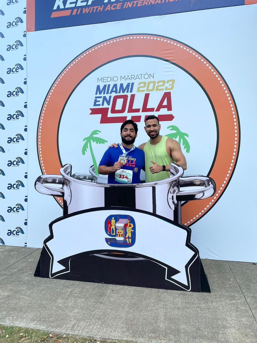 JimMadera's tweet photo. [ Today I ran the Santo Domingo Half-marathon next to my friend @alejesus7 great effort pushing yourself to finish your first official race, proud of you mate🥇 

Letssss goo🚀 ] #HalfMarathon https://t.co/GnNhFkHyHe