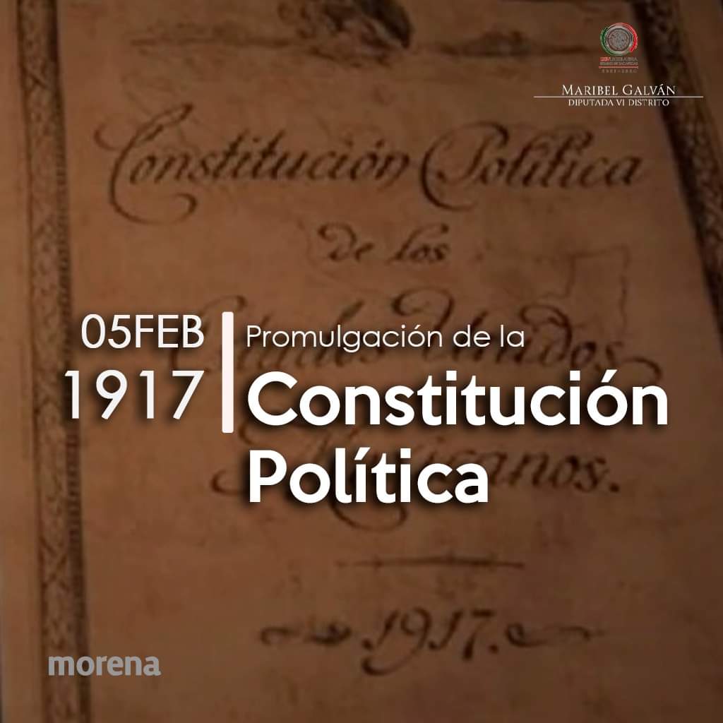 MaribelGalvanJ's tweet photo. 🏦 Conmemoramos el CVI Aniversario de la Promulgación de la Constitución Política de los Estados Unidos Mexicanos de 1917: carta magna y norma fundamental, establecida para regir jurídicamente al país. https://t.co/bwKXZSaDgD
