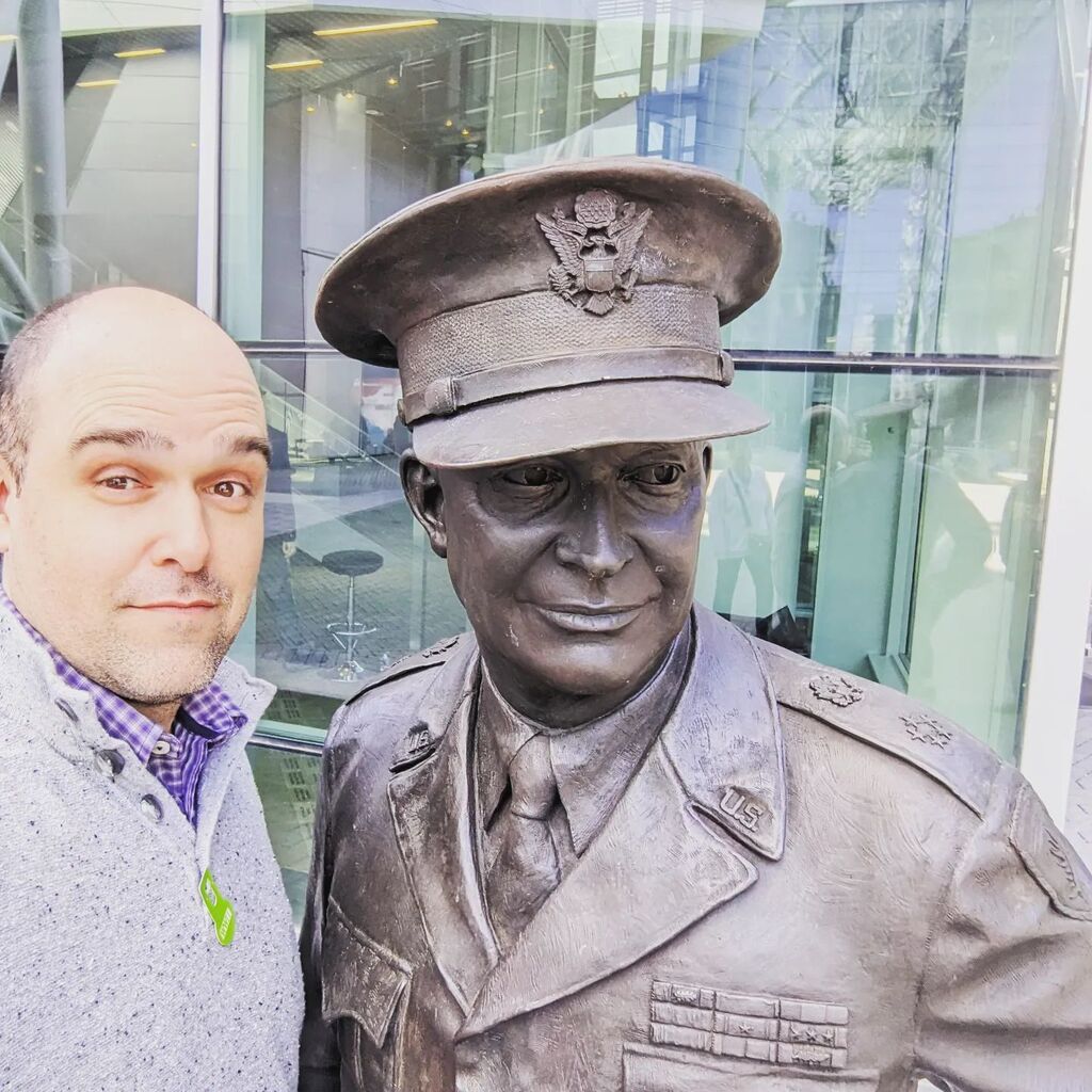 coopersteele's tweet photo. No matter what I tried, I could not get Ike to look at the camera. 🤣 Seriously, if you've never been, the WWII museum is worth a trip to NOLA all on its own. You could spend a week there and still not feel like you'd seen it all. https://t.co/z3zutSB1gR https://t.co/ji17j6yFFa