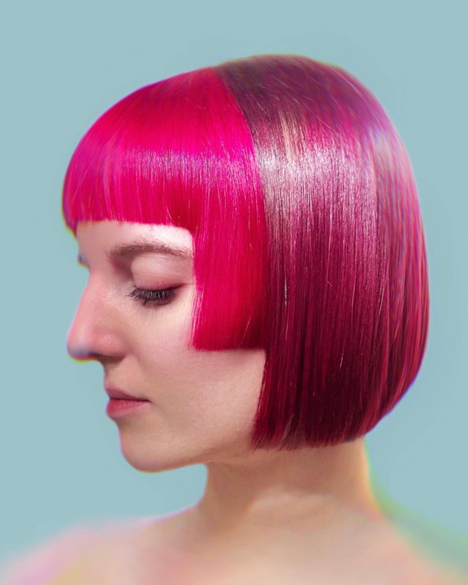 nic_willis's tweet photo. Viva Magenta! Hime Cut &amp; Two Tone Colour by me @pantone #pantonecoloroftheyear 💖 https://t.co/FoZfqI6TrW