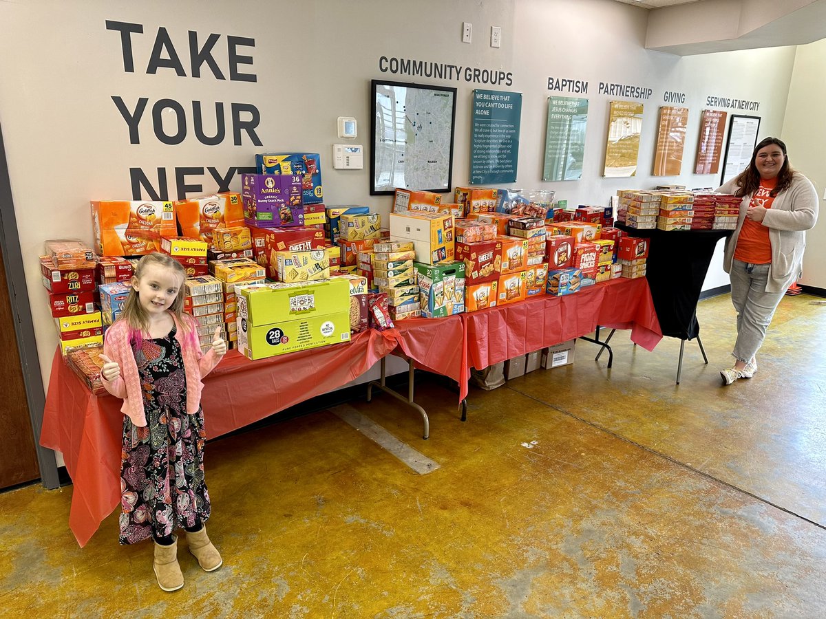 THANK YOU to everyone who donated to our snack cracker drive for <a href="/HilburnAcademy/">Hilburn Academy PreK-8</a>.

We shattered our goal of 2,500 individual packs of snack crackers. Thanks for helping us hit 4,569 individual packs! 😊

#LoveRDU