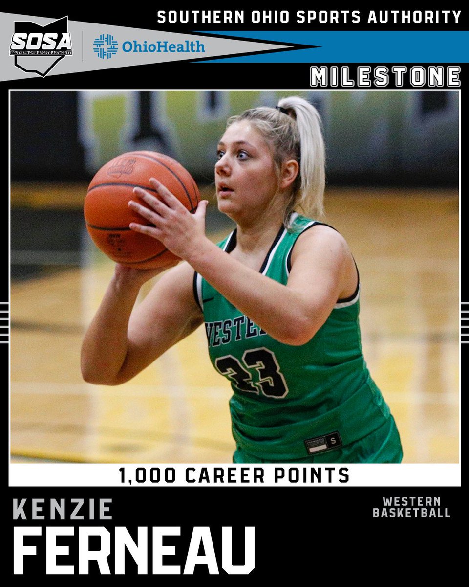 Southern Ohio Sports Authority (@sosaohio) on Twitter photo Congratulations to <a href="/WesternAthleti2/">Western Athletics</a>’s <a href="/FerneauKenzi/">kenzi ferneau</a> on scoring her 1,000th career point in yesterday’s win over Manchester. Congratulations to <a href="/WesternAthleti2/">Western Athletics</a>’s <a href="/FerneauKenzi/">kenzi ferneau</a> on scoring her 1,000th career point in yesterday’s win over Manchester.