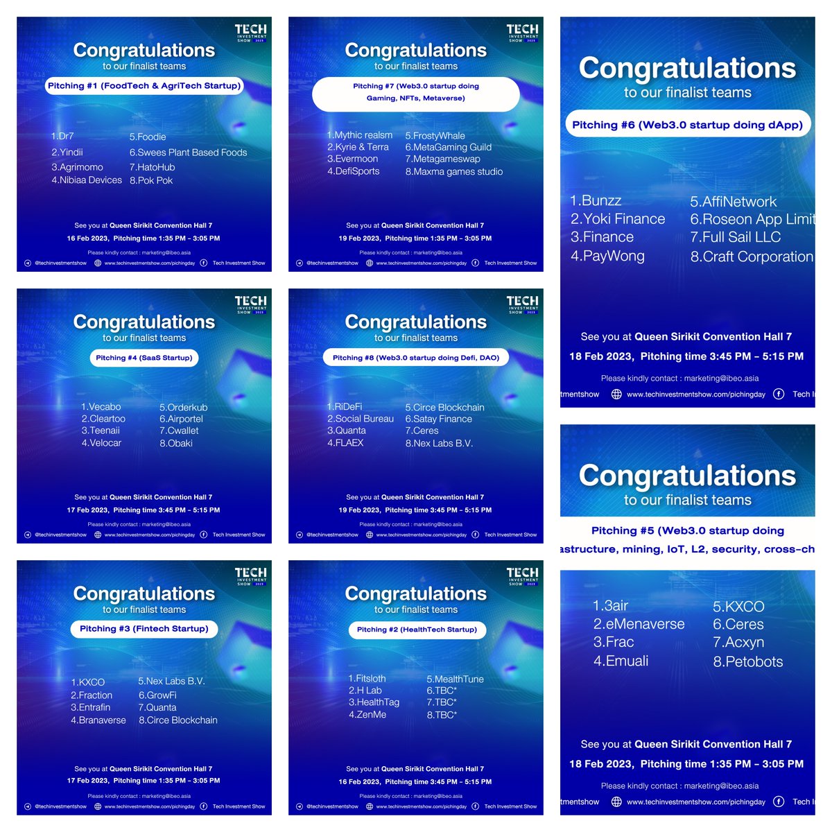 <a href="/DTCGroup_/">DTC Group</a>  X <a href="/TIS2023TH/">Tech Investment Show</a> 

👑 "64 Selected Startsup Team" has been announced to be on the pitch stage, and we are proud to announce that 6 of DTC Group's partners and clients are included as well

⚡️Check it out if you got selected now! 

more⬇️