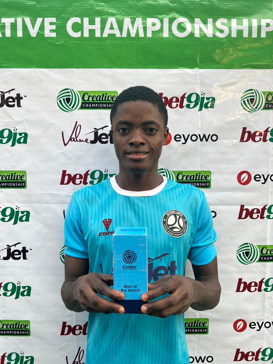 TCC_League's tweet photo. Man of the match
Obasi Onyebuchi (@Beyond_LimitsFA)
#BYLVAL #TCCLeague23 https://t.co/GpnsMsHWhu