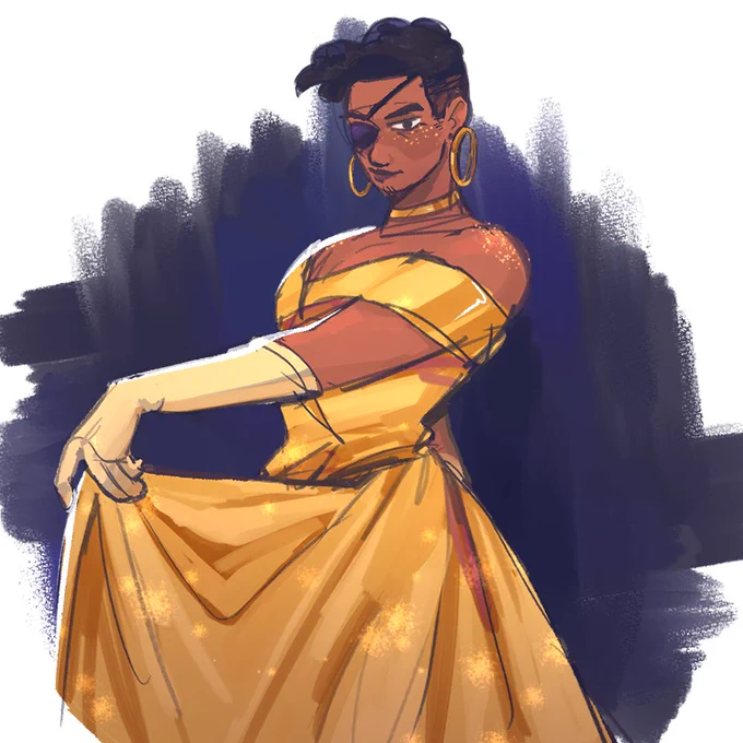 OH I forgot to post this too. An extremely belated Juno Steel in a dress, as per requested by cyno ofc 