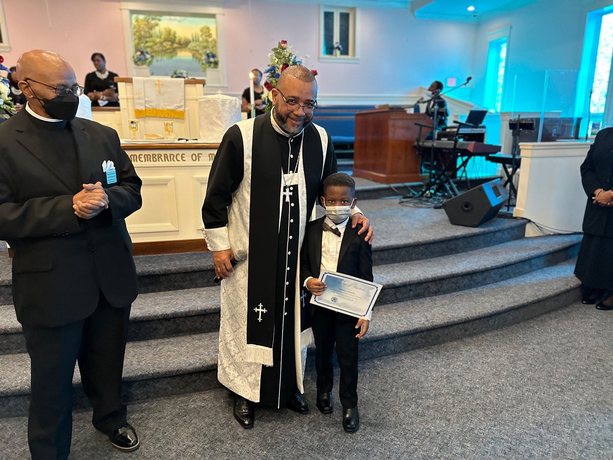 Our very own, Demerris Godwin was baptized today and received his baptismal certificate. We are so very proud of this young man. #fbcsby #baptisim #wemuststayconnected